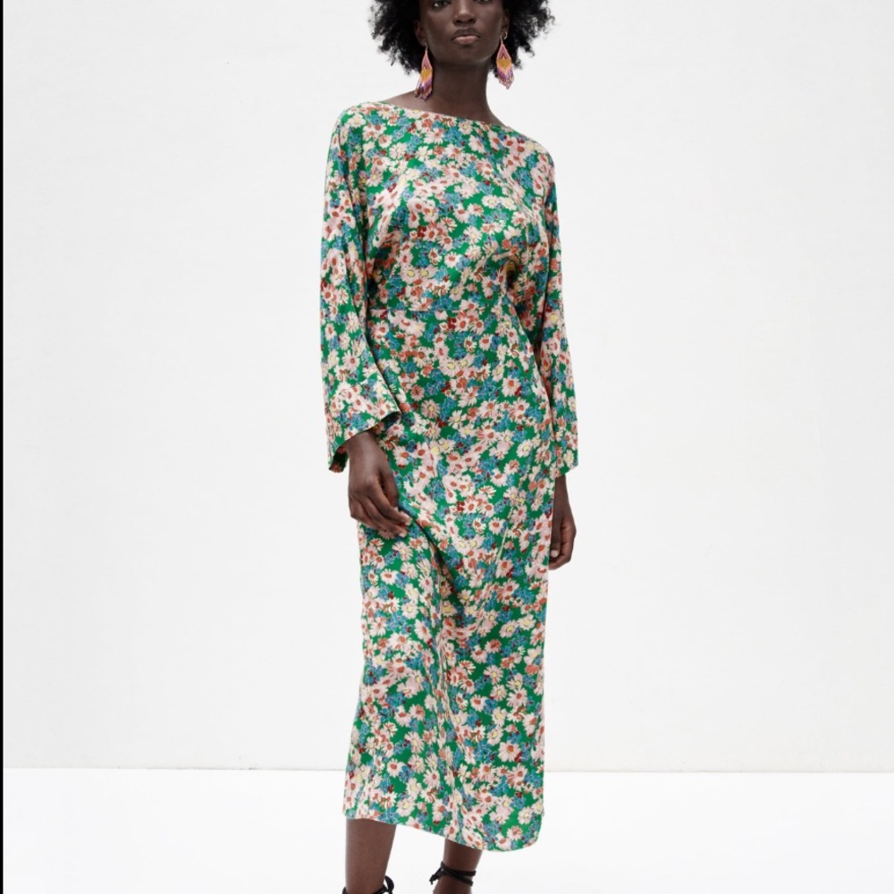 PRINTED MIDI DRESS